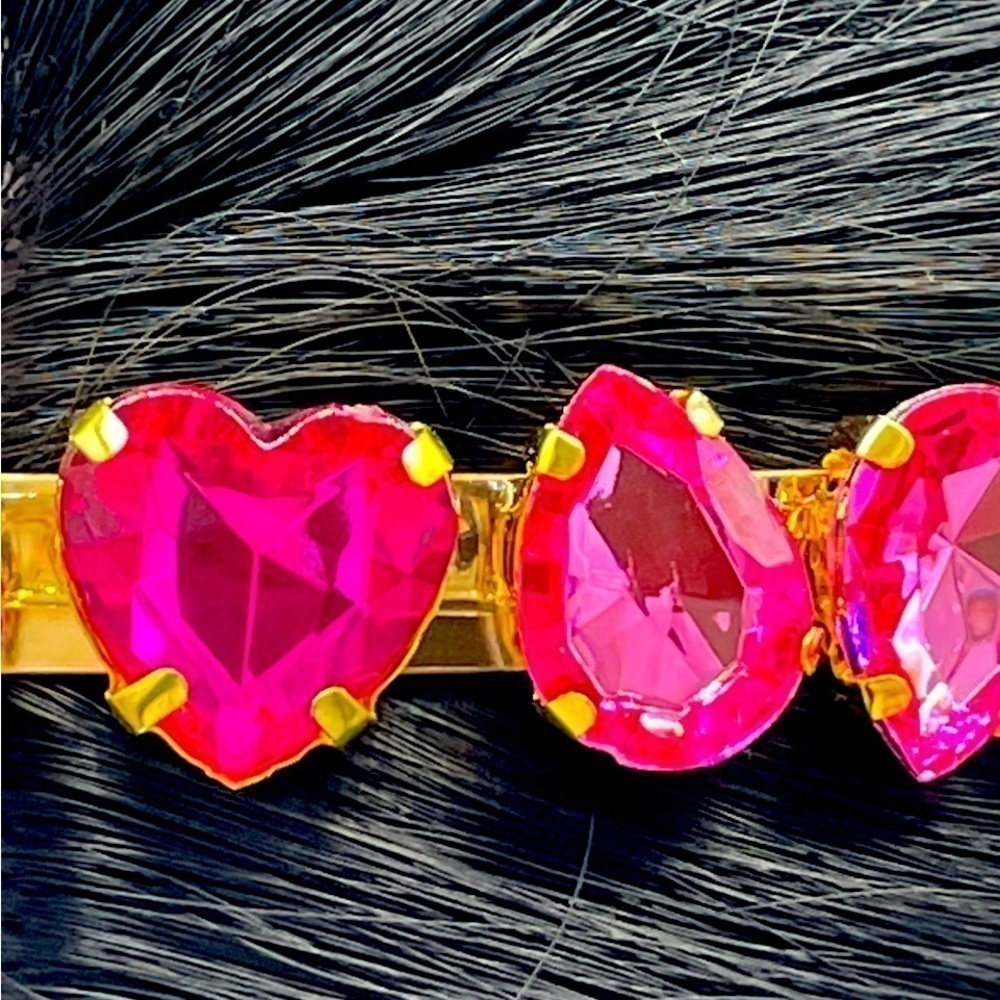 𝅺pink Heart Rhinestone Headband. - Picture 9 of 16